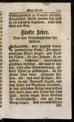 173-188, Fünfte Lehre. Von den Schuldigkeiten der Aeltern