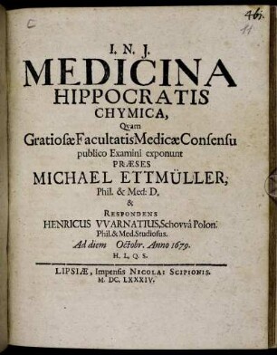 Medicina Hippocratis Chymica