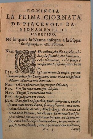 La ... Parte De Ragionamenti : Divisa in tre giornate, 2