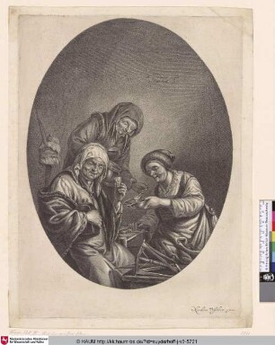 [Die drei alten Weiber. Oder "Die holländischen Parzen"; The three Crones. Or "The Dutch Fates"]
