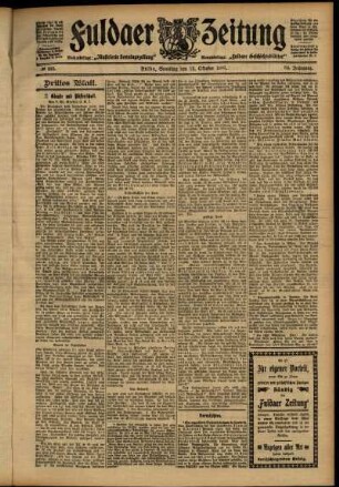 Dritte Ausgabe vom Samstag, den 12. Oktober 1907.