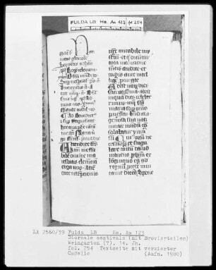 Diurnale aestivale mit Brevierteilen — ---, Folio 254rectoZierinitiale