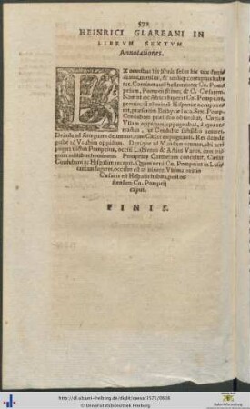 Heinrici Glareani In Librum Sextum Annotationes