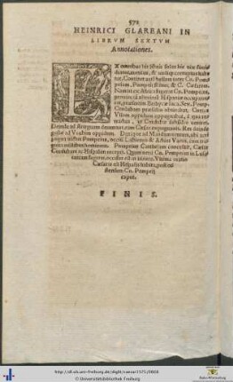 Heinrici Glareani In Librum Sextum Annotationes