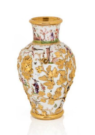 Bauchige Vase mit aufgelegten Ranken
