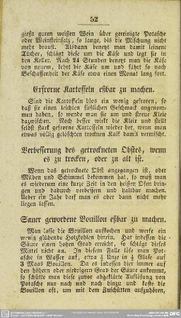 Erfrorne Kartoffeln eßbar zu machen
