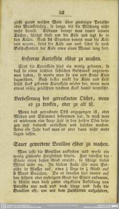 Erfrorne Kartoffeln eßbar zu machen