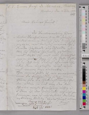 Brief an Johann Georg Christian Lehmann