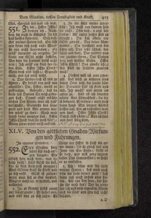 XLV. Von den göttlichen Gnaden-Wirkungen und Führungen.
