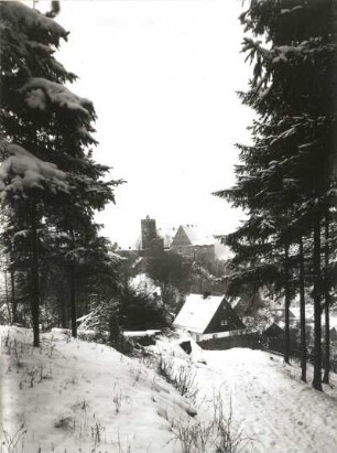 Scharfenstein. Ortsansicht mit Burg