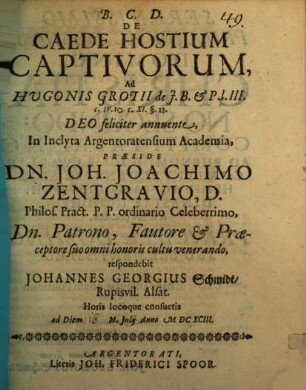 De caede hostium captiuorum