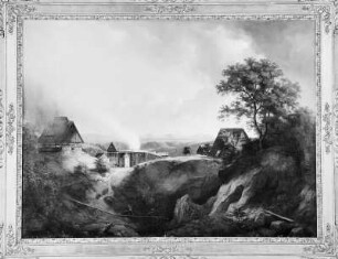 Landschaft bei Maxen : Landschaft mit Kalkofen bei Maxen, Gemälde, 1838