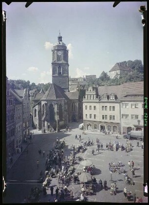 Meißen. Marktplatz mit Frauenkirche
