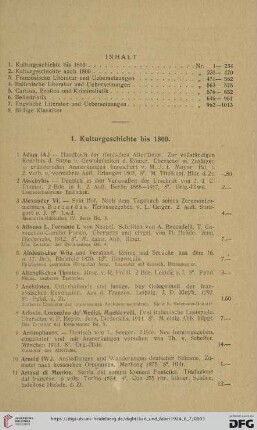 1. Kulturgeschichte bis 1800 (Nr.1-234)