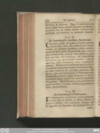 Cap. II. De Controversiis civilibus, sive privatis.