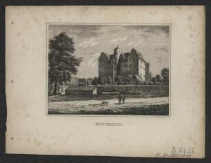 Ansicht vom Schloss Schönfeld, Stahlstich, um 1840 : Schönfeld. - [Stuttgart] : [Scheible] , [um 1840]. - 1 Kunstbl. : Stahlst. ; 10 x 7 cm