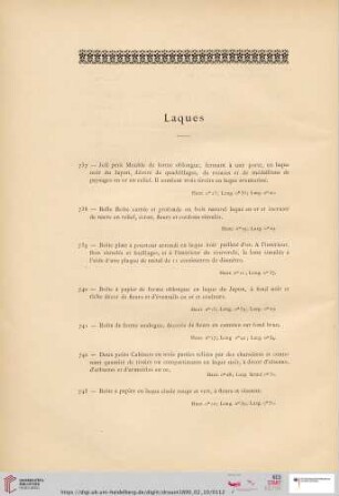 Laques (Nr 737 - 777)