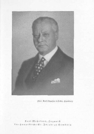 Karl Mehrkens, Organist der Hauptkirche St. Jacobi zu Hamburg