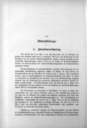 VII. Altersfürsorge