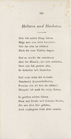 Höheres und Höchstes