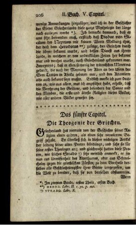 Das fünfte Capitel. Die Theogonie der Griechen