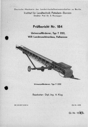Universalförderer, Typ T 222