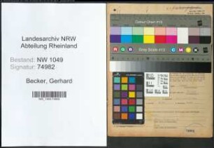Entnazifizierung Gerhard Becker , geb. 08.09.1904 (Arbeiter)