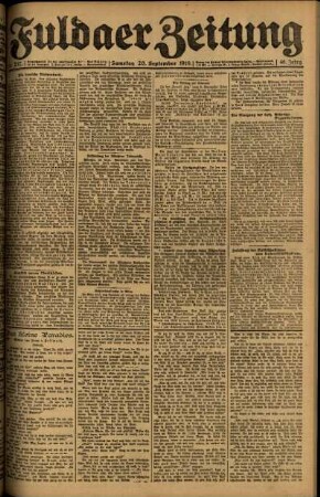 Erste Ausgabe vom Samstag, den 20. September 1919.