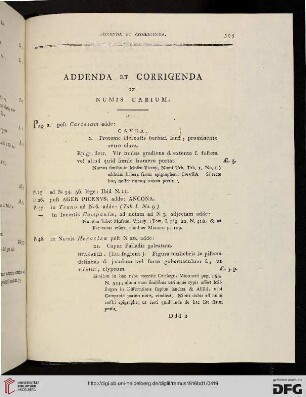 Addenda et corrigenda in Numis Urbium
