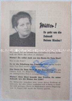 Propagandaflugblatt der Nationalen Front zur Volkskammerwahl 1961
