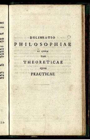 Delineatio Philosophiae Et Quidem Tam Theoreticae Quam Practicae