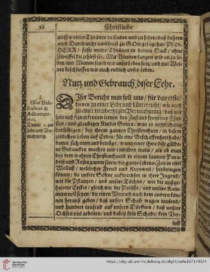Nutz und Gebrauch diser Lehr