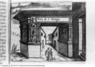 Grandezze della città di Roma antiche e moderne come al presente si ritrovano... intagliate da Jacomo Crulli de Marcucci, Tafel 10: Arcus Septimii Severi