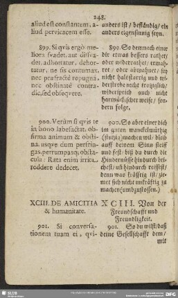 XCIII. De Amicitia & humanitate