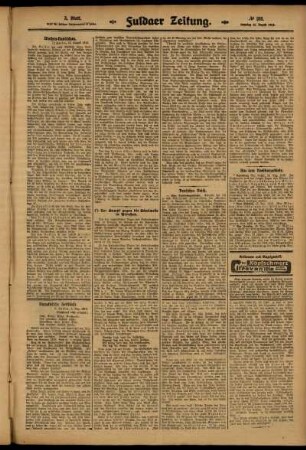 Dritte Ausgabe vom Samstag, den 16. August 1913.