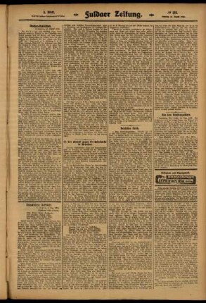 Dritte Ausgabe vom Samstag, den 16. August 1913.