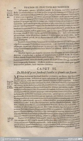 Caput III. De Modo et praxi fundendi scutellas ex plumbo aut stanno.