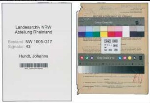 Entnazifizierung Johanna Hundt , geb. 05.09.1867 (Geschaeftsinhaberin)