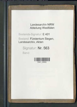 Verhandlungen über die Landscheidung bzw. Grenzen zwischen dem kurkölnischen Amt Bilstein und dem nassauischen Amt Siegen