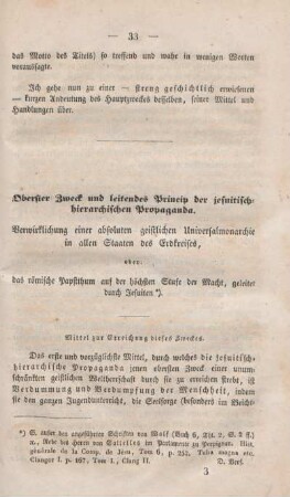 Oberster Zweck und leitendes Princip der jesuitisch-hierarchischen Propaganda.