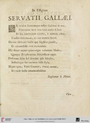 In Effigiem Servatii Gallaei