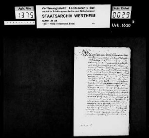 Graf Johann Dietrich zu Löwenstein (Lewenstein), Wertheim, Rochefort vergleicht sich mit dem Grafen Ernst zu der Marck in ihrem Streit über die Ehesteuer der Gräfin Josina zu Löwenstein, nachdem ihm jener 18000 Gulden bezahlt.