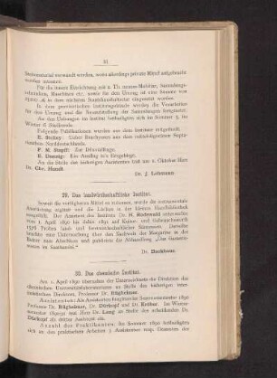 30. Das chemische Institut.