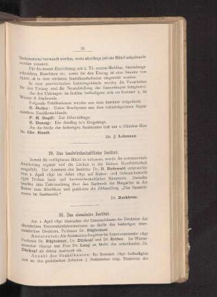 30. Das chemische Institut.