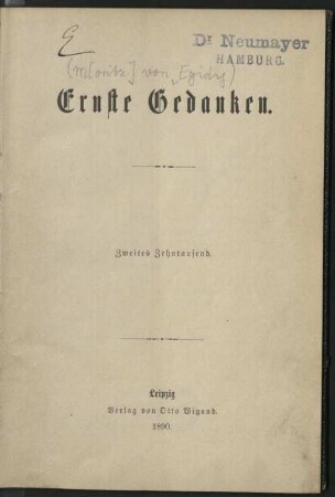 Ernste Gedanken