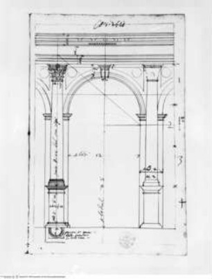 Trattato dell' ordine cinquen e dell' architettura civile, Die Korinthische Ordnung in Verbindung mit einer Bogenstellung