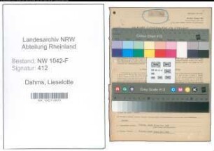 Entnazifizierung Lieselotte Dahms , geb. 05.05.1916 (Zollangestellte)