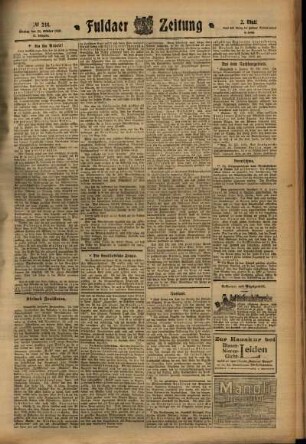Zweite Ausgabe vom Montag, den 24. Oktober 1910.
