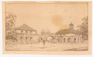 Hauptfriedhof, Dortmund: Perspektivische Ansicht Haupteingang und Wartehalle
