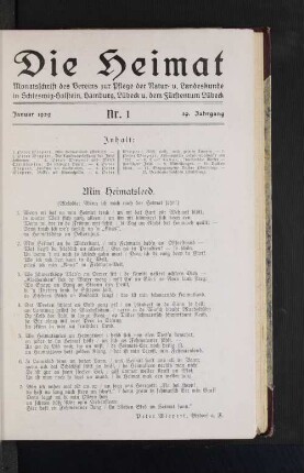 Januar 1929, Nr. 1, 39. Jahrgang